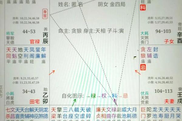 《紫微斗数》贪狼化禄右弼化科太阴化权天机化忌在官禄宫运势财运