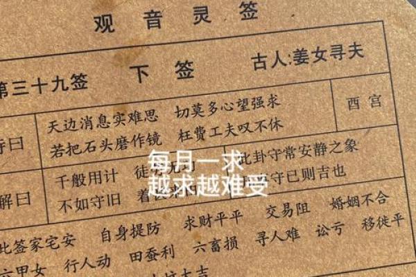 观音灵签八十三姻缘