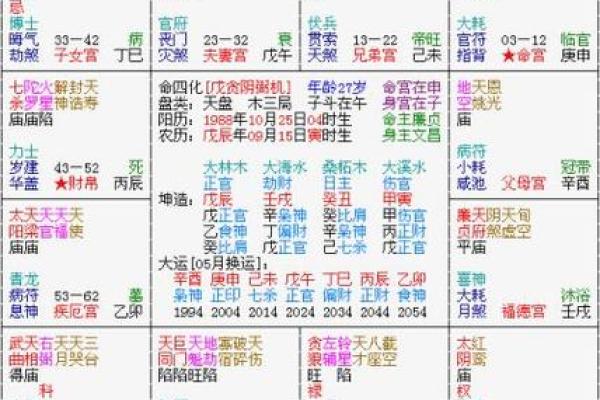 出生时间与紫薇斗数