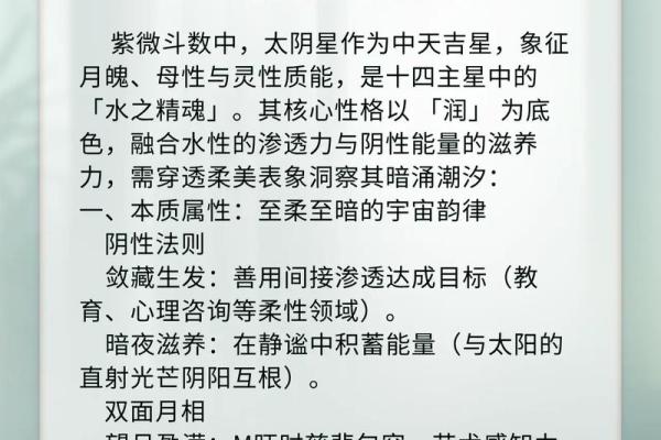 紫薇斗数太阴守事业